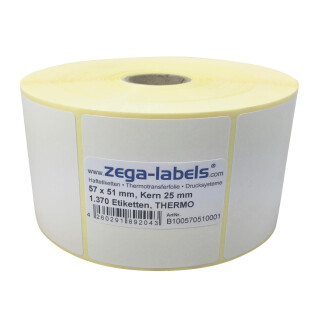 Thermo Etiketten auf Rolle 1000 Stck Thermo Direkt Zebra etc. 50 x 50 mm 