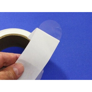Verschlussetiketten transparent auf Rolle - ø 20 mm rund - 2.500 Stück je Rolle - Kern: 76 mm - aussen gewickelt - stark haftend - Klebepunkte transparent - 20mm Durchmesser
