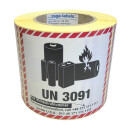 Gefahrgutetiketten auf Rolle - UN 3091 -...