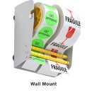 Etikettenspender aus Metall grau (Tisch- und Wandmontage möglich) bis zu 216 mm mit 2 Rollenhalterungs Set