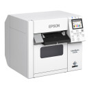 Farb-Etikettendrucker Epson ColorWorks C4000 MK (mit matter Schwarz Tinte) - mit eingebautem Schneidwerk - für die farbige Bedruckung von matten Etiketten Materialien