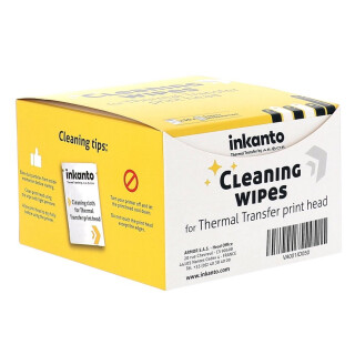 Inkanto Reinigungstücher BigPack mit 50 Tüchern für Thermo-/Thermotransfer Etiketten Drucker - geeignet für die Reinigung von Druckkopf und Andruckwalzen - vorgetränkt mit Isopropanol - Reinigungs-Kit für Thermodrucker und Thermotransferdrucker