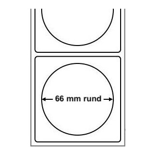 Inkjet Etiketten auf Rolle - 66 mm rund - 425 Stück je Rolle - Kern: 50 mm - Papier Hochglanz - aussen gewickelt - permanent haftend - 66mm Durchmesser - Druckverfahren: Ink Jet(Rollen Tintenstrahl Drucker) für Epson ColorWorks C4000 TM-C3500
