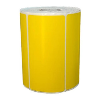 Thermo Etiketten GELB auf Rolle - 100 x 50 mm - 1.300 Stück je Rolle - Kern: 25 mm - aussen gewickelt - permanent haftend - mit Perforation - Druckverfahren: Thermodirekt (Drucken ohne Farbband) - 100x50mm